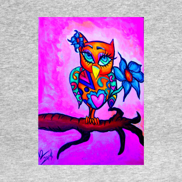 Cute & Spunky Orange Owl by artbyomega